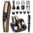 SHPAVVER Beard Trimmer for Men: Professional Barber Hair Clippers - 12-in-1 Cordless Grooming Kit - Waterproof Electric Razor with Turbo Speed & Precision Blades, Gold