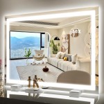 ROLOVE 38x28 Inch Large Lighted Vanity Mirror, 3-Color Lighting & Dimmable Modes, LED Makeup Mirror for Bathroom/Dressing Room (Wall/Tabletop Mount, White)