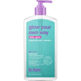 b.tan Clear Gradual Self Tanner Gel | Glow Your Own Way, Daily Use - Best Everyday Dark Sunless Tanning Moisturizer, Transfer Free, Bronze Extender, No Fake Tan Smell, 20 Fl Oz