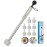 Pumice Stone Toilet Bowl Cleaner Toilet Deep Cleaning,Bathroom Cleaner Brush with Long Handle for Remove Hard Water Stains with Toilet Handle+ Pumice Stones (Grey)