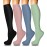 4 Pairs Compression Socks for Women Circulation-Best Support for Nurses,Running,Athletic,Travel L-XL