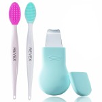 REVEX Silicone Nose Blackhead Remover Tool Set,Blackhead Scraper Tool,2Pcs Pore Cleaning Brush, Face Scrubber Skin Spatula, Pore Scrubber for Deep Cleansing,Face Exfoliator Scrubber for Women Men