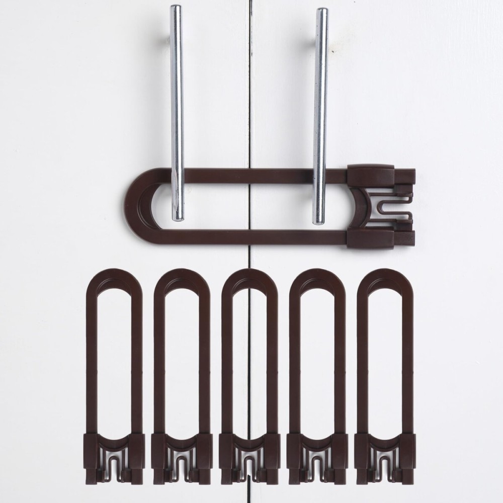 CUTESAFETY - Sliding Cabinet Locks Baby Proofing - Adjustable Child Safety Latches for Knobs & Handles - 6 Pack - No Adhesive Drilling or Tools - Brown