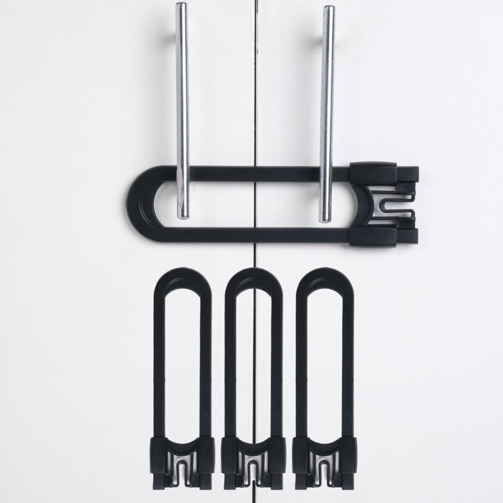 CUTESAFETY - Sliding Cabinet Locks Baby Proofing - Adjustable Child Safety Latches for Knobs & Handles - 4 Pack - No Adhesive Drilling or Tools - Black