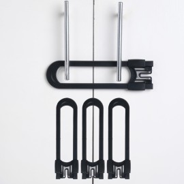 CUTESAFETY - Sliding Cabinet Locks Baby Proofing - Adjustable Child Safety Latches for Knobs & Handles - 4 Pack - No Adhesive Drilling or Tools - Black