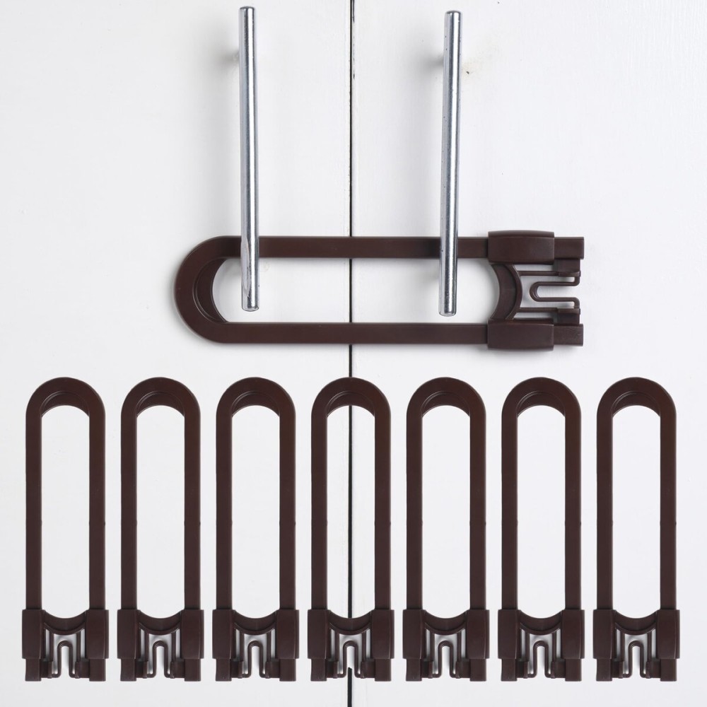 CUTESAFETY - Sliding Cabinet Locks Baby Proofing - Adjustable Child Safety Latches for Knobs & Handles - 8 Pack - No Adhesive Drilling or Tools - Brown