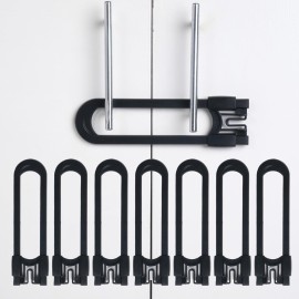 CUTESAFETY - Sliding Cabinet Locks Baby Proofing - Adjustable Child Safety Latches for Knobs & Handles - 8 Pack - No Adhesive Drilling or Tools - Black