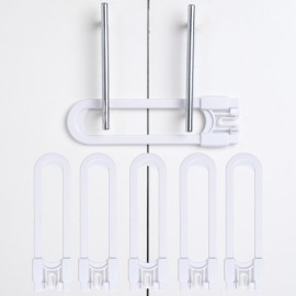 CUTESAFETY - Sliding Cabinet Locks Baby Proofing - Adjustable Child Safety Latches for Knobs & Handles - 6 Pack - No Adhesive Drilling or Tools - White