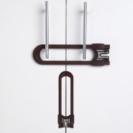 CUTESAFETY - Sliding Cabinet Locks Baby Proofing - Adjustable Child Safety Latches for Knobs & Handles - 2 Pack - No Adhesive Drilling or Tools - Brown