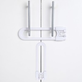 CUTESAFETY - Sliding Cabinet Locks Baby Proofing - Adjustable Child Safety Latches for Knobs & Handles - 2 Pack - No Adhesive Drilling or Tools - White