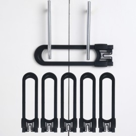 CUTESAFETY - Sliding Cabinet Locks Baby Proofing - Adjustable Child Safety Latches for Knobs & Handles - 6 Pack - No Adhesive Drilling or Tools - Black