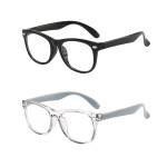 FANNYGO 2 Pack kids Blue Light Blocking Glasses For Girls And Boys Computer Blue Light Blocking Glasses For Age 3-11 (Black + Light gray)