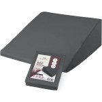 CirclesHome Wedge Pillow Cover 100% Cotton, Zippered Wedge Pillow Case Protector, Soft, Hypoallergenic & Breathable -Dark Grey, (24Wx25Lx12)