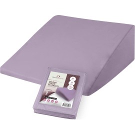 CirclesHome Wedge Pillow Cover 100% Cotton, Zippered Wedge Pillow Case Protector, Soft, Hypoallergenic & Breathable - Lavender, (25Wx26Lx10)