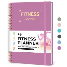 Fitness Workout Journal for Women & Men, A5(5.5 x 8.2) Workout Log Book Planner for Tracking, Progress, and Achieving Your Wellness Goals-Purple