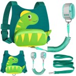 Accmor Toddler Harness Leash with Anti Lost Wrist Link, Cute Dinosaur Harnesses Walking Wrist Leashes for Kids, Children Restraints Hand Straps Belt Tether to Keep Baby Boys Girls Close (Turquoise)
