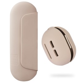 AGIKET 2 IN 1 Silicone Makeup Brush Holder with Beauty Make Up Sponge Holder CaseSoft Portable Cosmetic Face Brushes Holder with Upgrade Anti-Fall Out Magnetic Closure - Walnut