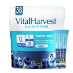 VitalHarvest 36 Sticks Electrolytes Powder Packets Sugar Free Hydration Packets Electrolyte Liquid Daily IV Drink Mix with Blueberry, Low Sodium, 0 Calorie