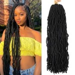 8 Packs Faux Locs Crochet Hair Soft Locs 20 Inch for Butterfly Locs Crochet Hair For Black Women (1B, 20 Inch (Pack of 8))