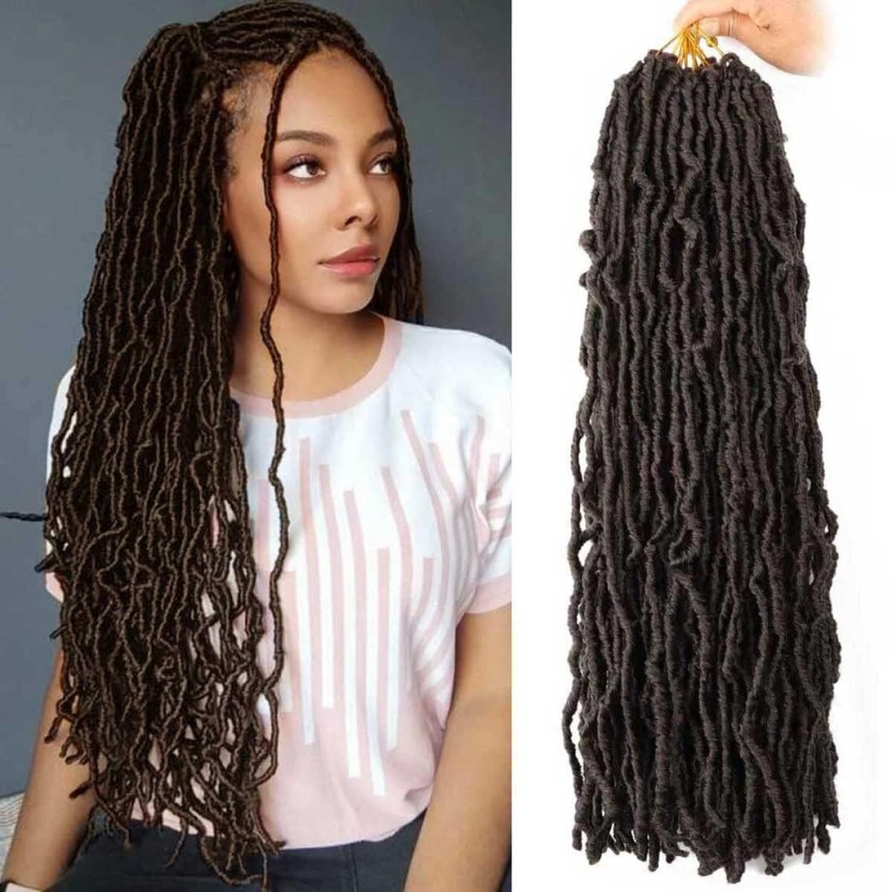 8 Packs Soft Locs 20 Inch Crochet Locs Hair Pre Looped Faux Locs Crochet Braids Goddess Locs Dreadlocs Synthetic Hair For Black Women (4, 20 Inch (Pack of 8))