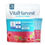 VitalHarvest 36 Sticks Electrolytes Powder Packets Sugar Free Hydration Packets Electrolyte Liquid Daily IV Drink Mix with Raspberry, Low Sodium, 0 Calorie