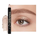 Champagne Silver Cream Eye Shadow Sticks Brightener Pencils for Women, Champagne Shimmer Silky Eyeshadow Applicator Stick Pen Waterproof, Blendable Crease-Proof Stick Eyeshadow Shimmer Eye Makeup 60