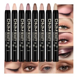 evpct 8Pcs Cream Eyeshadow Stick Set for Women, Nude Pink Light Mauve Brown Matte Rose Gold Copper Brown Champagne Shimmer, Silky Matte Shimmer Eyeshadow Applicator Sticks Eye Makeup sombras para ojos
