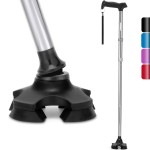 REHAND Walking Cane for Men & Women - Foldable, Adjustable, Lightweight, Self Standing Pivot Walking Cane, Soft Handle Grip, with Travel Bag, Walking Sticks for Seniors & Adults (Sliver)