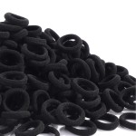 WillingTee 120 Pcs Baby Hair Ties, Cotton Toddler Hair Ties for Girls and Kids, Multicolor Small Seamless Hair Bands Elastic Ponytail Holders,Black