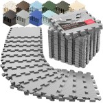 bemaxx Gym Mats Set - 18 pcs EVA Interlocking Foam Floor Tiles (12.6x12.6x0.4) 18sqft Protective Gym Flooring Sports Home Workout Exercise Mats Puzzle Garage Fitness Play-Room Garage Pool Treadmill