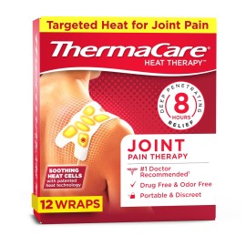 ThermaCare Portable Heating Pads - Adhesive, Disposable HeatWraps for Joint & Muscle Pain Relief - Multi-Purpose, Drug-Free Therapy with Flexible Fit - 12-Count