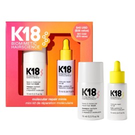 K18 Molecular Repair Minis Kit, Leave-In Molecular Hair Mask + Lightweight Repair Oil, Repairing Hair Duo to Strengthen + Smooth Frizz, Suitable for All Hair Types, Travel Size Kit