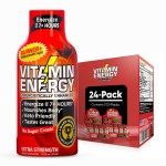 Vitamin Energy Burner+ Extra Strength Energy Shot Pomegranate Aa 24 Pack, 260mg Natural Caffeine, 25mg Ketones, Green Tea, EGCG, Metabolism, Endurance, Zero Sugar, Gluten-Free, Vegan, 1.93 fl oz