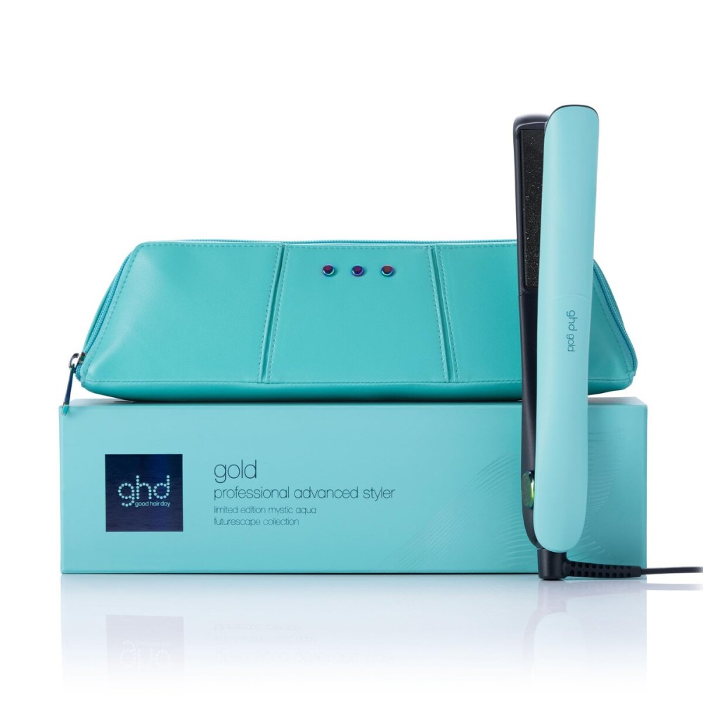 ghd Gold  1 Flat Iron Hair Straightener | Limited Edition in Mystic Aqua | Professional Ceramic Hair Straightening Styling Tool for Stronger Hair & More Color Protection