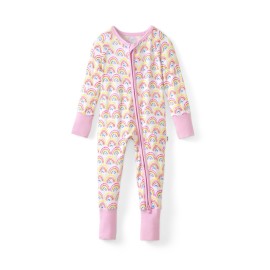Little Sleepies Pajamas for Baby Boys & Girls, Viscose from Bamboo Baby Pajamas, Snug Sleeper, Toddler PJs, 2-Way Zipper, Pastel Rainbows, Preemie