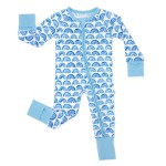 Little Sleepies Pajamas for Baby Boys & Girls, Viscose from Bamboo Baby Pajamas, Snug Sleeper, Toddler PJs, 2-Way Zipper, Blue Rainbows, Preemie