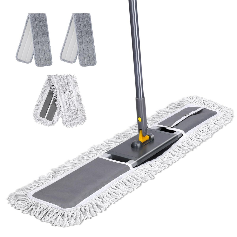 Masthome 36 Commercial Mop, Heavy Duty Industrial Floor Mop with 3 Microfiber Pads, 60 Adjustable Large Dust Mop,Wet Dry Flat Mops for Office Garage Warehouse Factory Mall