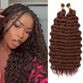 Eerya Long Curly Braiding Hair 20 Inch 2 Packs Deep Ocean Wave Crochet Hair for Black Women Deep Wave Braiding Hair for Boho Braids20 inch, 33