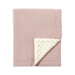 CREVENT 30\'\'X40\'\' Organic Muslin Cotton Baby Blanket for Newborns, Soft Mink Backing, Essential for Baby Shower Birthday Gift - Pink 75X100cm