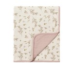 CREVENT 40\'\'X40\'\' 100% Organic Cotton Muslin Baby Blanket for Newborns, Essential for Baby Shower Birthday Gift - Flower 100X100cm