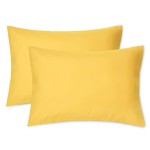 EXQ Home Toddler Pillowcases Zippered 13x18 Travel Pillow Case Set of 2, Small Pillow Case Fits Baby Pillow Sized 12x16, 13x18, Kids Pillowcases 2 Pack Machine Washable (Yellow)