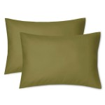 EXQ Home Toddler Pillowcases Zippered 13x18 Travel Pillow Case Set of 2, Small Pillow Case Fits Baby Pillow Sized 12x16, 13x18, Kids Pillowcases 2 Pack Machine Washable (Olive Green)