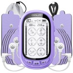 Dual Channel TENS EMS Unit TENS & PMS Unit (Model: YF1503) (Purple)