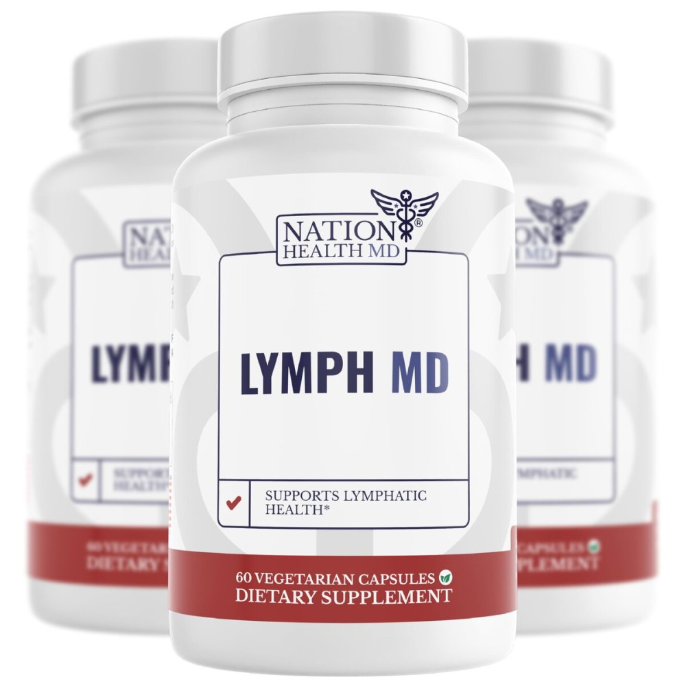 NATION HEALTH MD Lymph MD - Lymphatic Drainage Supplement - Lymph System Support for Women & Men - with Bromelain, Echinacea, Burdock Root, Dandelion, Rutin, Kelp & More - 180 Capsules