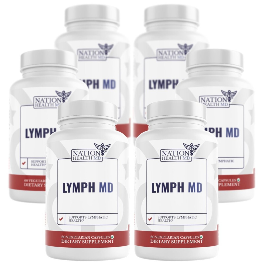 NATION HEALTH MD Lymph MD - Lymphatic Drainage Supplement - Lymph System Support for Women & Men - with Bromelain, Echinacea, Burdock Root, Dandelion, Rutin, Kelp & More - 360 Capsules