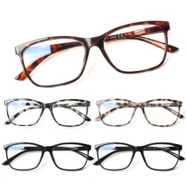 SIGVAN Ladies Reading Glasses Blue Light Blocking Spring Hinge Fashion Pattern Print Eyeglasses for Women (Multicolour 5, 0.75, x)