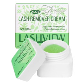 LASHVIEW Eyelash Extension Remover Cream - 1-3 Minutes Fast & Gentle Removal, Low Irritation Gel Texture for Sensitive Skin, Infused with Aloe, 10g