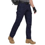 Zoofly Mens Cargo Work Pants Ripstop with Pockets Tactical Pants for Men Water Resistant Motorcycle Hiking Pants Elastic Navy Blue 38W*34L