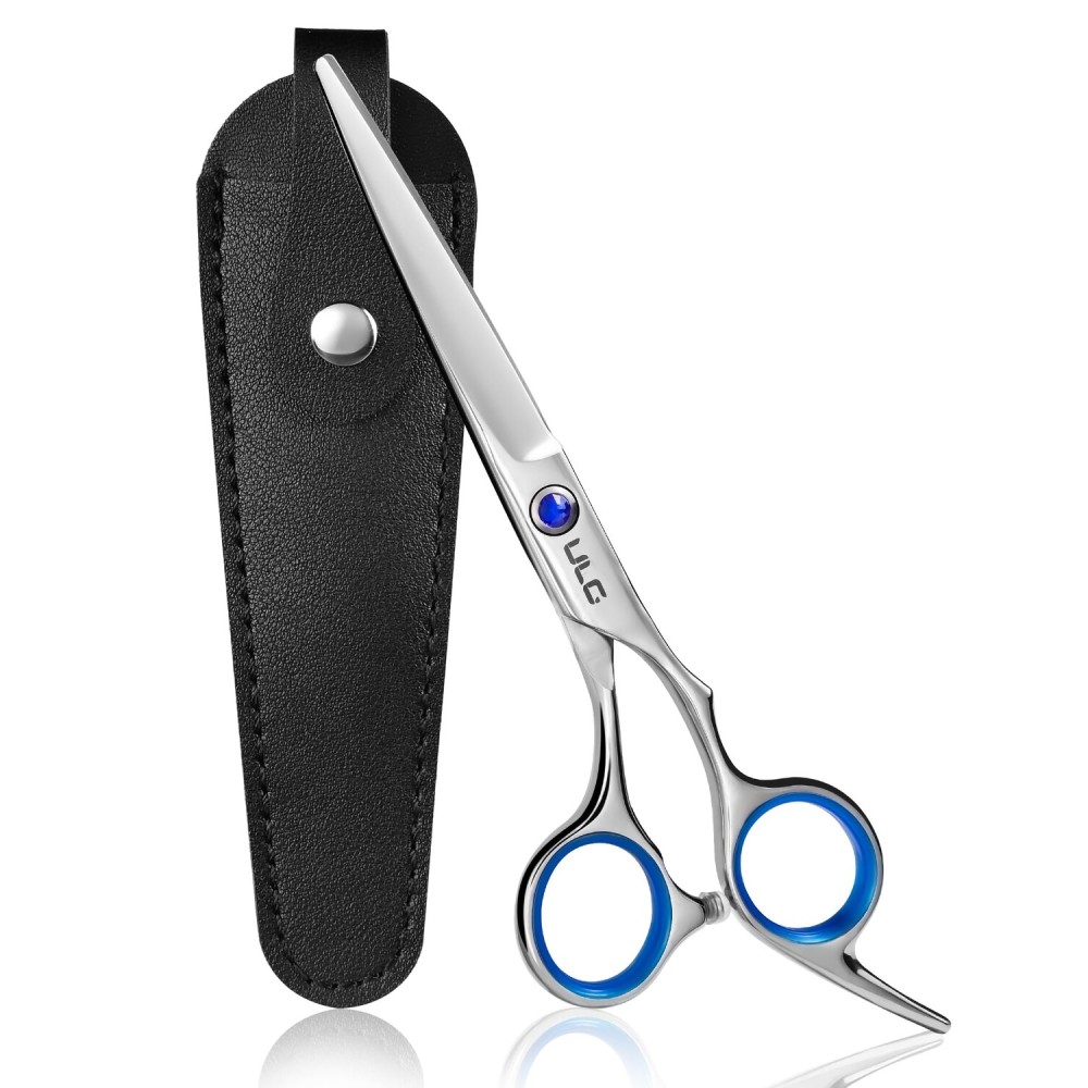 ULG Hair Cutting Scissors, Professional Hair Scissors 6.5 inch Right-Hand Razor Edge Barber Shears with Leather Case Salon Hair Cutting Shears Made of Japanese Stainless Steel, Hand Sharpened