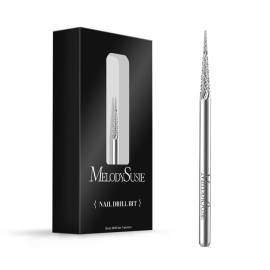 MelodySusie Sharp Tapered Cross Cut Nail Drill Bit, Professional Safety Carbide Under Nail Cleaner for Cuticle Dead Skin Nail Prepare, Two Way Rotate, Manicure Nail Salon Supply, C+XF, Silver